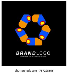Vector Abstract Ethnic Colorful Logo Design