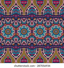 Vector abstract ethnic festive seamless pattern tribal background
