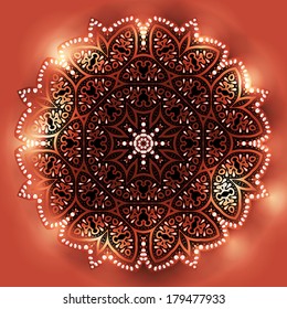 Vector Abstract Ethnic Floral Design Element