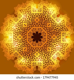 Vector Abstract Ethnic Floral Design Element