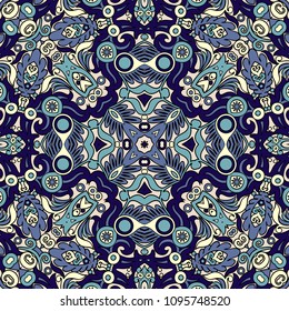 Vector abstract ethnic hand drawn color background