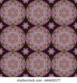 Vector abstract ethnic hand drawn seamless pattern