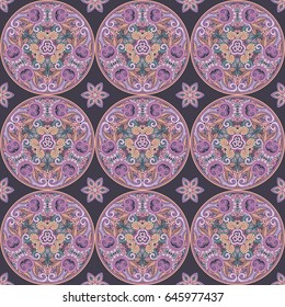 Vector abstract ethnic hand drawn seamless pattern