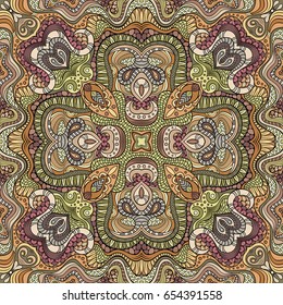 Vector abstract ethnic hand drawn seamless pattern