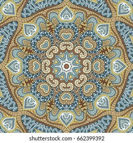 Vector abstract ethnic hand drawn seamless pattern