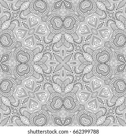 Vector abstract ethnic hand drawn line art seamless pattern