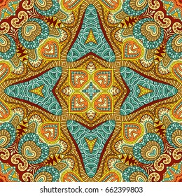 Vector abstract ethnic hand drawn seamless pattern