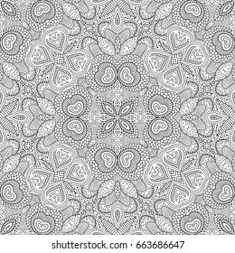 Vector abstract ethnic hand drawn line art seamless pattern