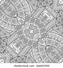 Vector abstract ethnic hand drawn line art background