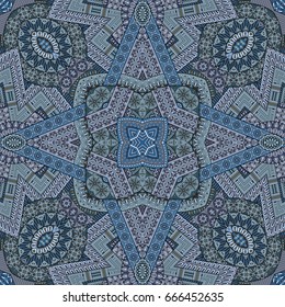 Vector abstract ethnic hand drawn seamless pattern