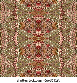 Vector abstract ethnic hand drawn seamless pattern