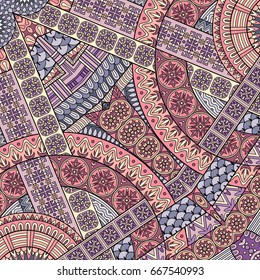 Vector abstract ethnic hand drawn background