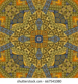 Vector abstract ethnic hand drawn seamless pattern
