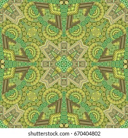 Vector abstract ethnic hand drawn seamless pattern