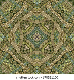 Vector abstract ethnic hand drawn seamless pattern