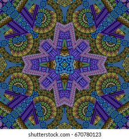 Vector abstract ethnic hand drawn seamless pattern