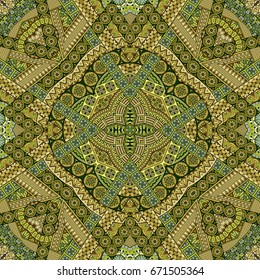 Vector abstract ethnic hand drawn seamless pattern