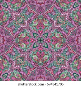 Vector abstracto étnico dibujado a mano sin patrón
