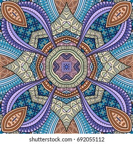 Vector abstract ethnic hand drawn seamless pattern