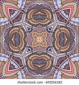 Vector abstract ethnic hand drawn seamless pattern