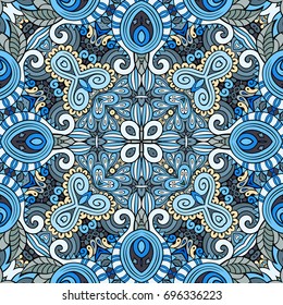 Vector abstract ethnic hand drawn color seamless pattern