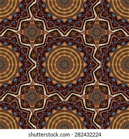Vector abstract ethnic indian autumn seamless pattern tribal