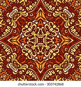 Vector abstract ethnic indian autumn seamless pattern tribal