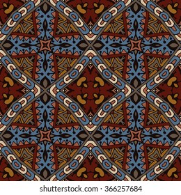 Vector abstract ethnic indian autumn seamless pattern tribal