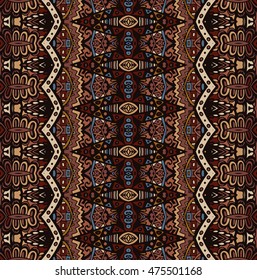 Vector abstract ethnic indian autumn seamless pattern tribal