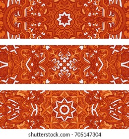 Vector abstract ethnic indian autumn pattern tribal banner set