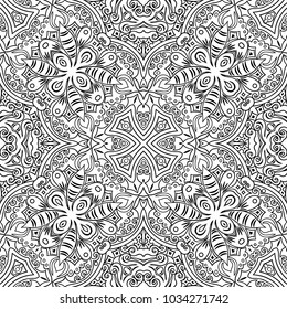 Vector abstract ethnic line art hand drawn background