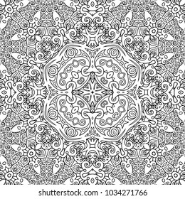 Vector abstract ethnic line art hand drawn background