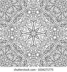 Vector abstract ethnic line art hand drawn background