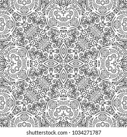 Vector abstract ethnic line art hand drawn background