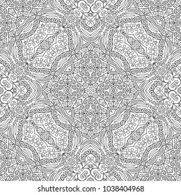 Vector abstract ethnic line art hand drawn background