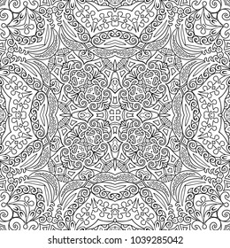 Vector abstract ethnic line art hand drawn background