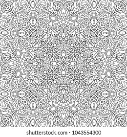 Vector abstract ethnic line art hand drawn background