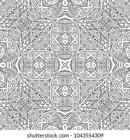 Vector abstract ethnic line art hand drawn background