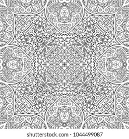 Vector abstract ethnic line art hand drawn background