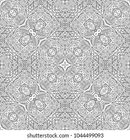 Vector abstract ethnic line art hand drawn background