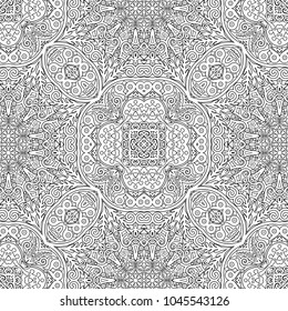Vector abstract ethnic line art hand drawn background