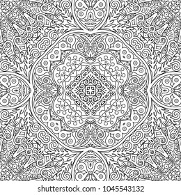 Vector abstract ethnic line art hand drawn background