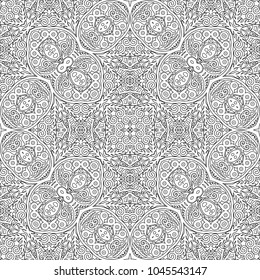 Vector abstract ethnic line art hand drawn background