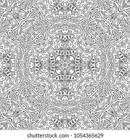 Vector abstract ethnic line art hand drawn background