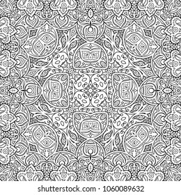 Vector abstract ethnic line art hand drawn background