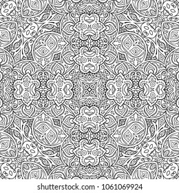 Vector abstract ethnic line art hand drawn background