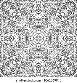 Vector abstract ethnic line art hand drawn background