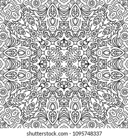 Vector abstract ethnic line art hand drawn background