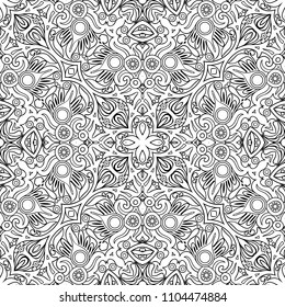 Vector abstract ethnic line art hand drawn background