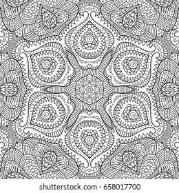 Vector abstract ethnic line art hand drawn background